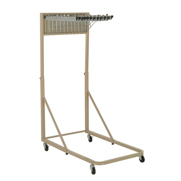 Interion By Global Industrial Mobile Rack, White, Steel, 26-1/2 in W, 46 to 65 in H, 29 to 46 in D 298701 - main